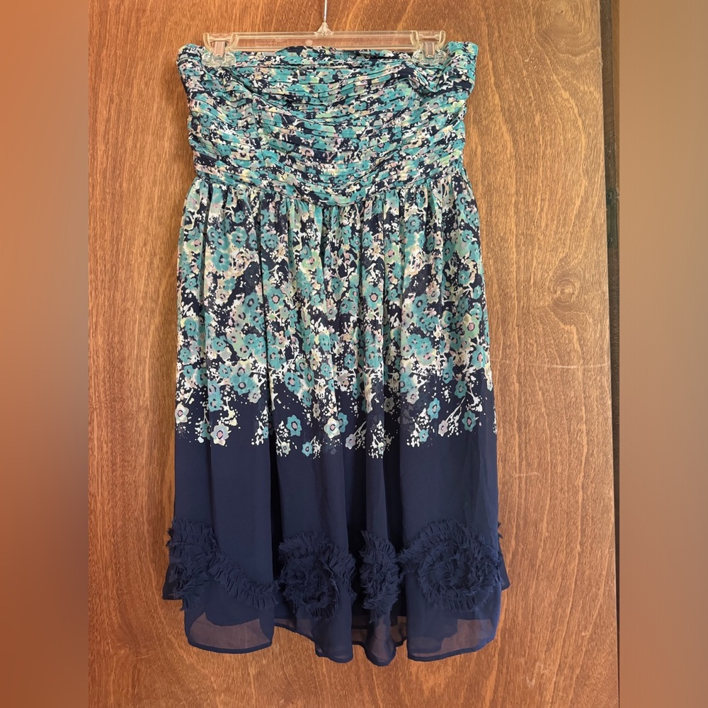 Strapless floral dress